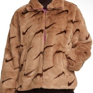NIKE NSW AOP FAUX FUR WOMENS JACKET